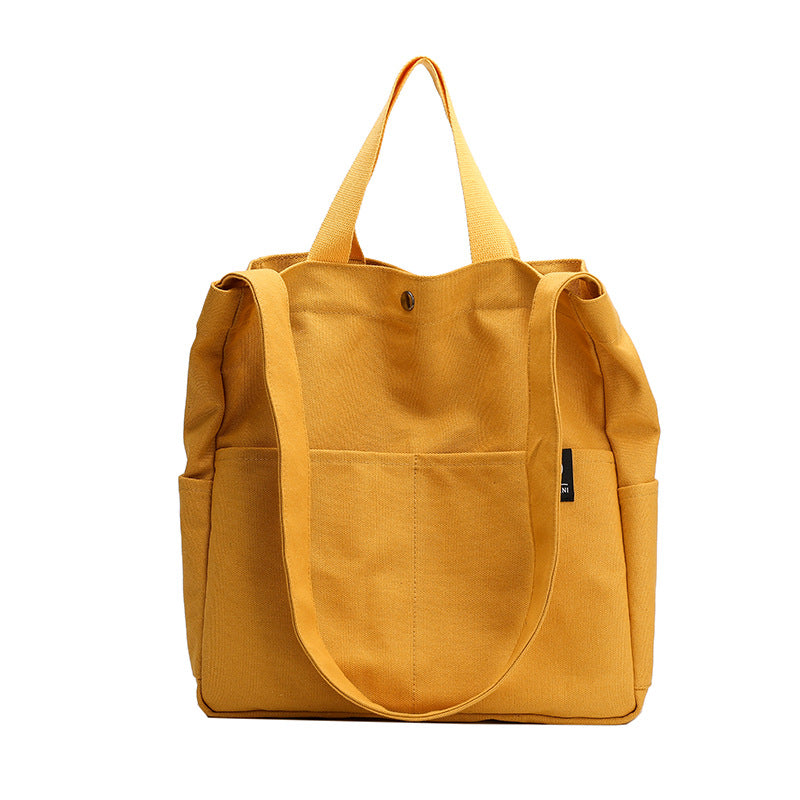Solid Color Diagonal Canvas Student Shoulder Bag