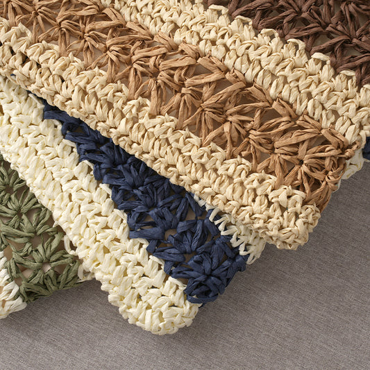 Woven Stripe Straw Bag Is Fashionable And Simple