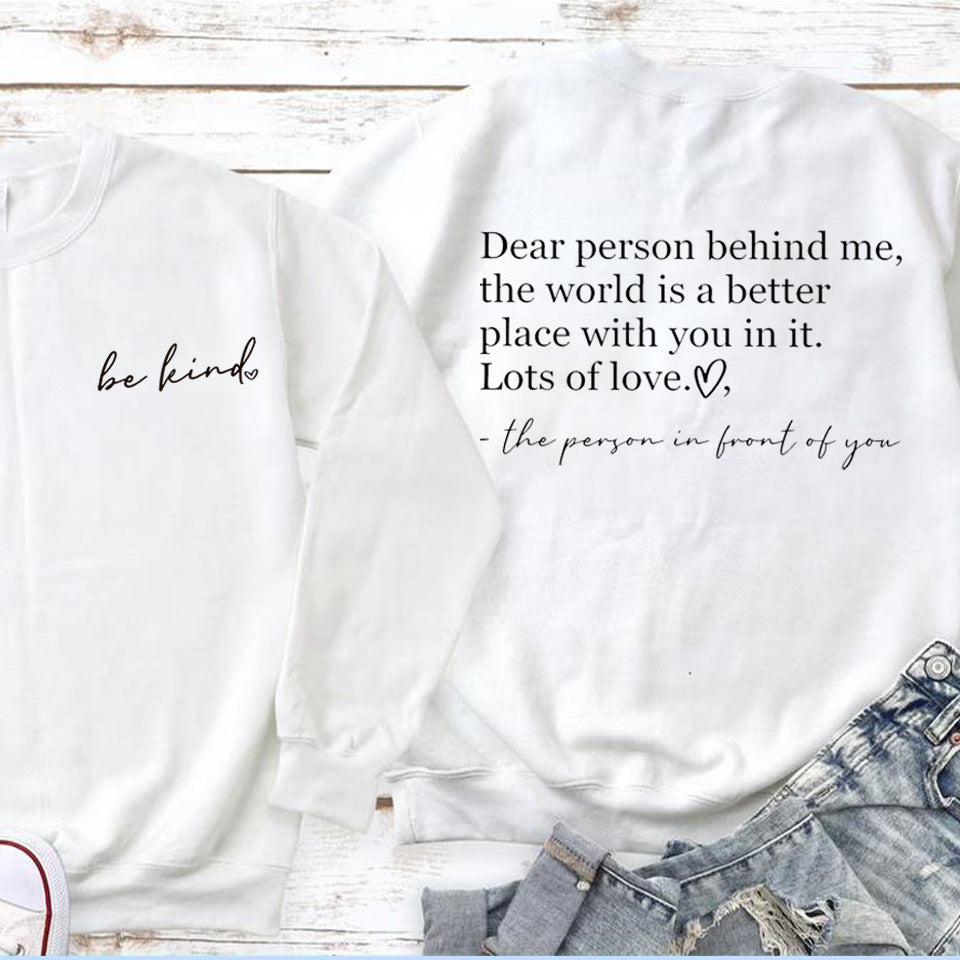 Toppe Vær Venlig Logo Sprog Dame Velsignelse Inspirerende Lærer Løs Sweater