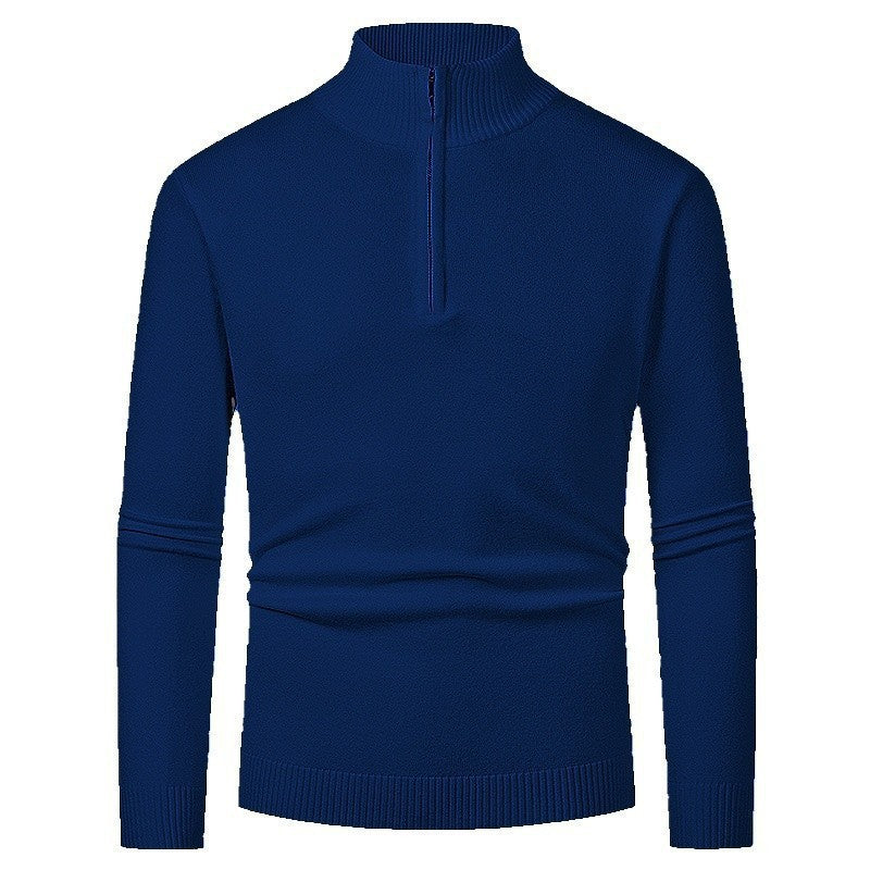 Herre Halv Lynlås Polo Sweater Afslappet Langærmet