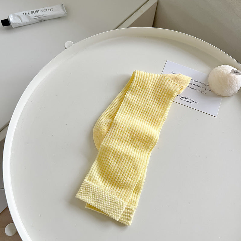 Seamless Tube Combed Cotton Striped Bunching Socks