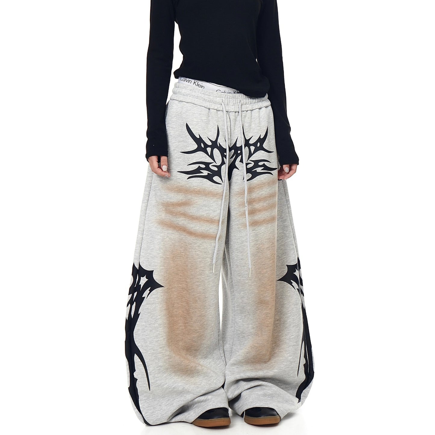 New SpringAutumn Womens Casual Fashionable Lace-Up Waist Loose Pants