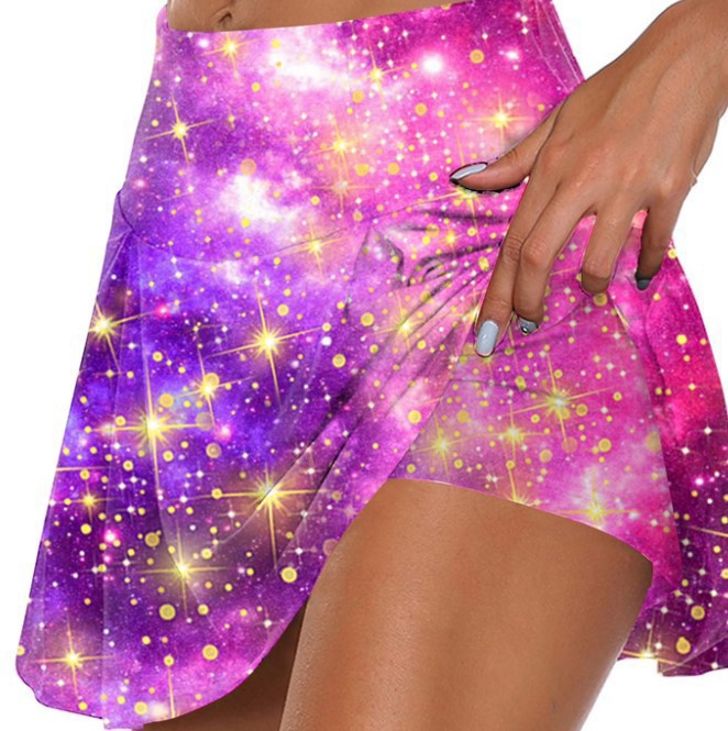 Printed Fake Two-piece Leggings Shorts