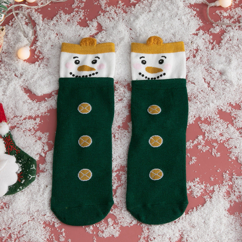 New Christmas Stockings European And American Women's Cotton Straight