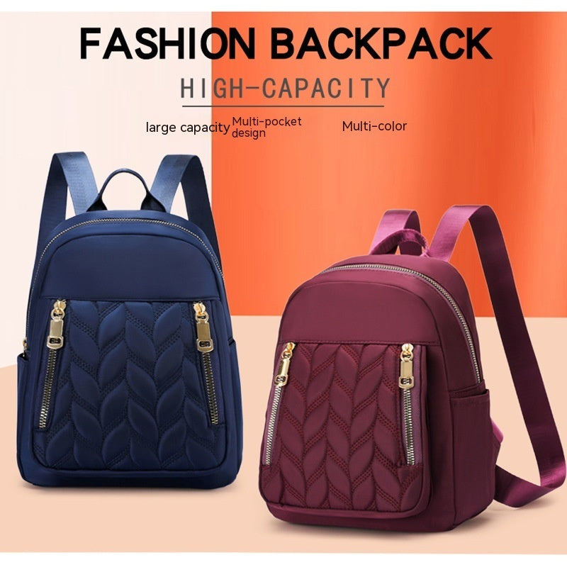 Fashion Women's Backpack Simple Rhombus Trendy Solid Color