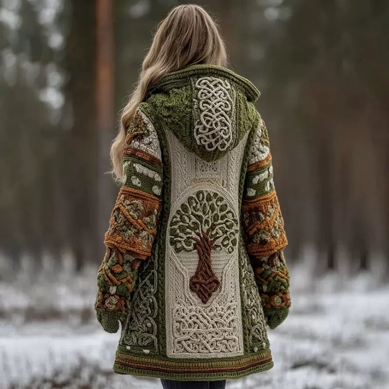 Digital Print Loose-Fit Hooded Sweater Cardigan Coat 3D