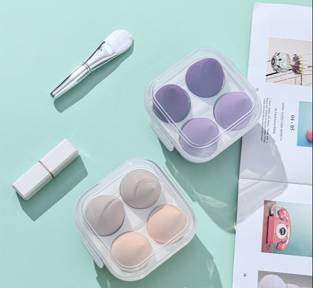 Egg Box Beauty Egg 4 Pcs Transparent Storage Box Water Drop Jelly Puff Gourd