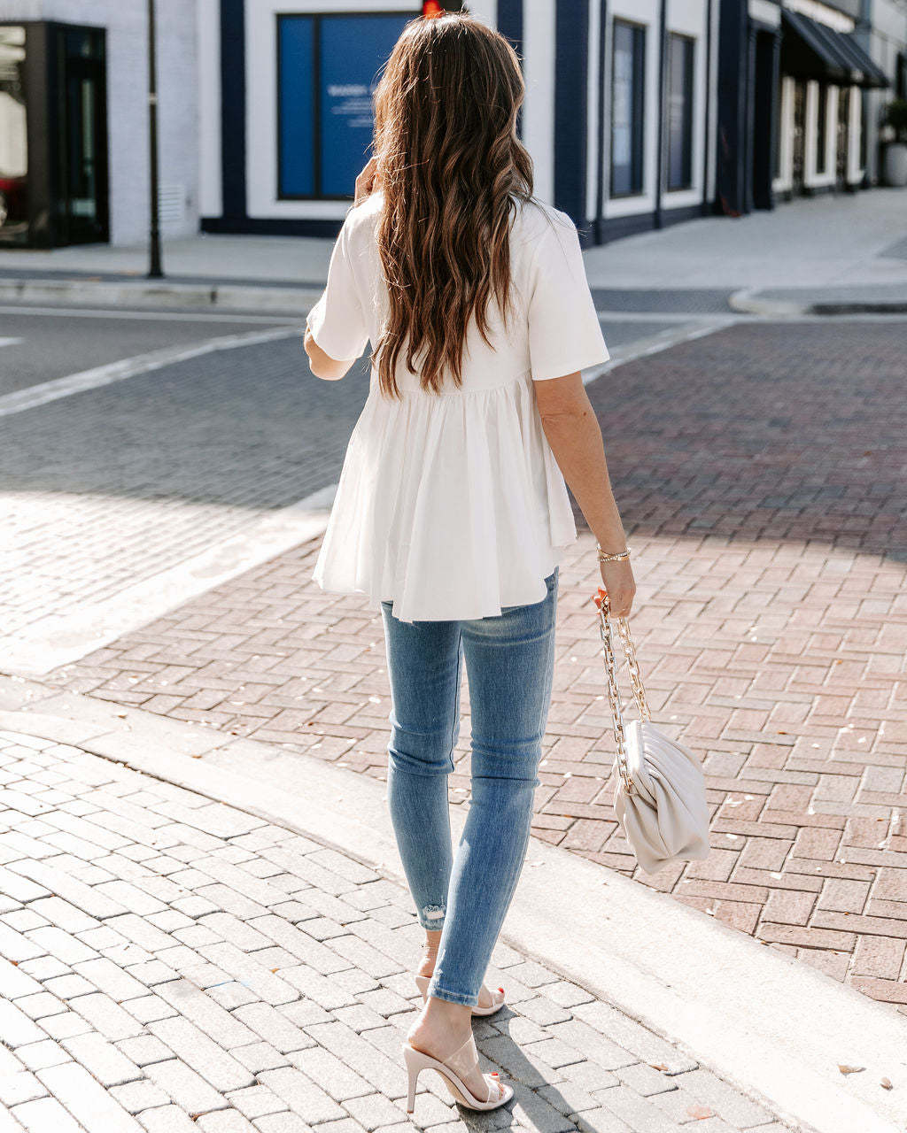 New Round Neck Ruffled Commuter Temperament Top