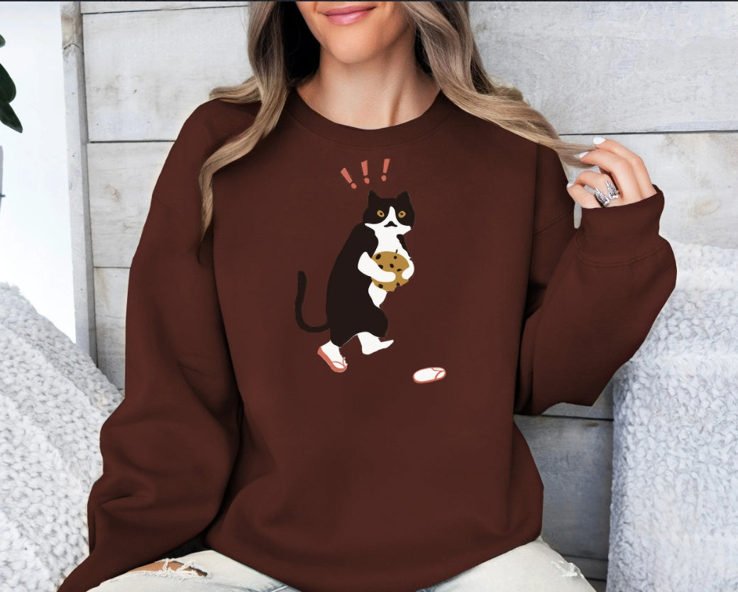 Kvinders moderigtige ensfarvede langærmede sweatshirt med tryk