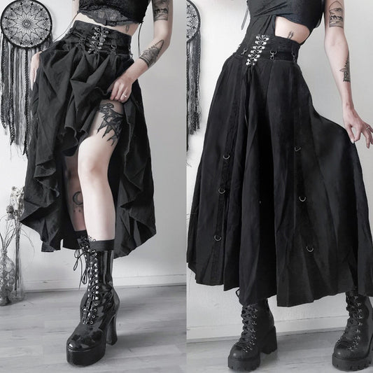 Women's Dark Elegant Sexy Slim Fit Large A Swing Skirt