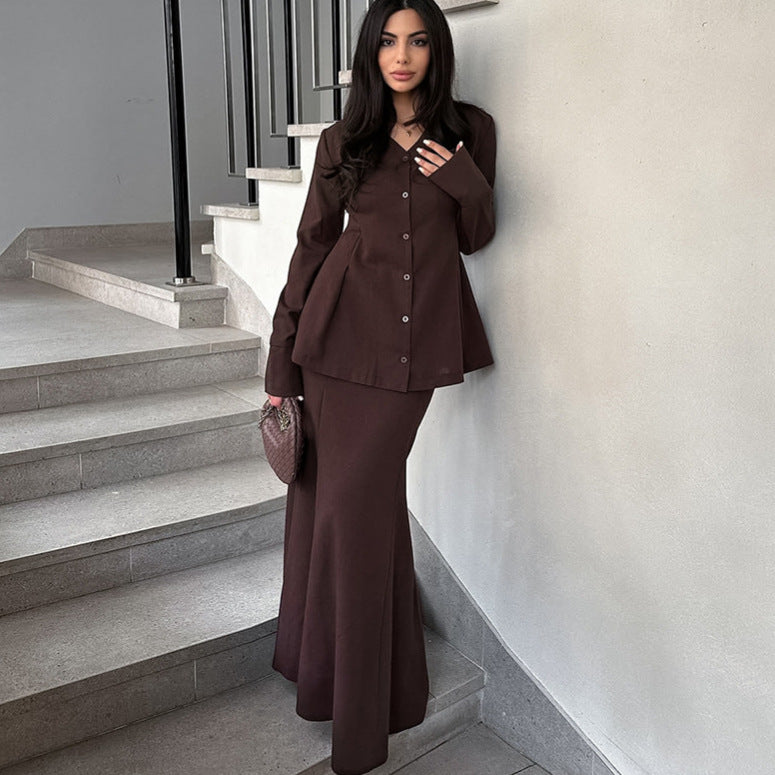 Fall Women's Clothing Suit V-neck Slim Fit Waist