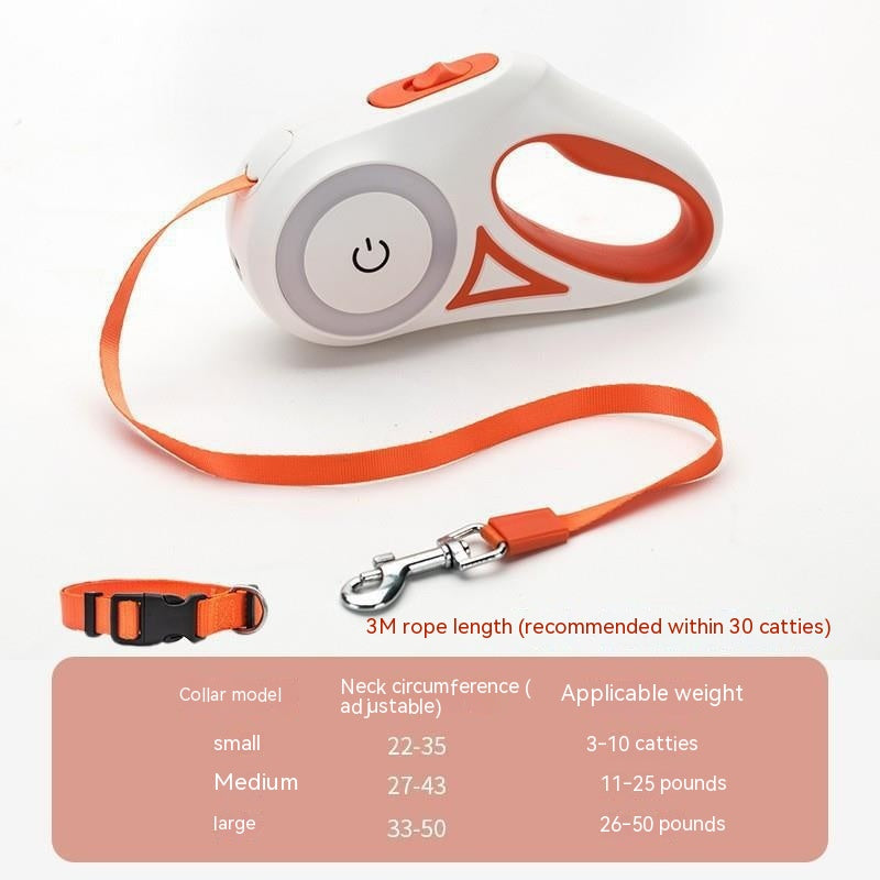 Retractable Luminous Automatic Hand Holding Rope Outing Pet Supplies