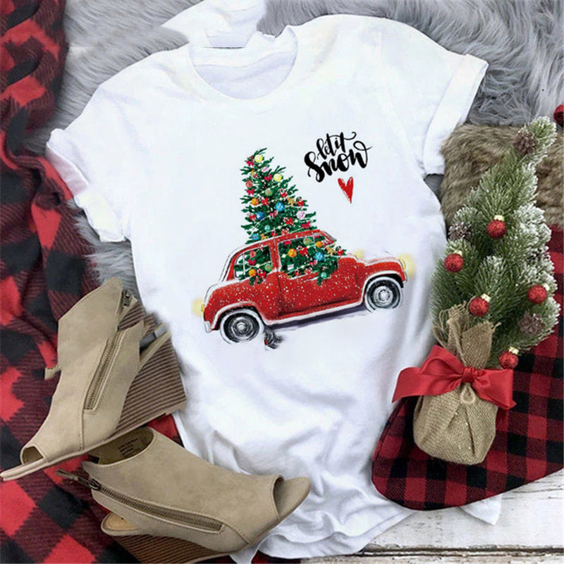 Christmas  Print Girlfriends Red T-Shirt