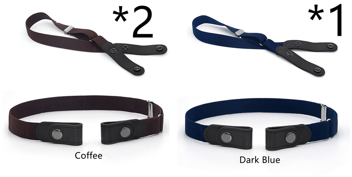 Jeans Belt Seamless Elastic Without Buckle All-match Lazy Belt