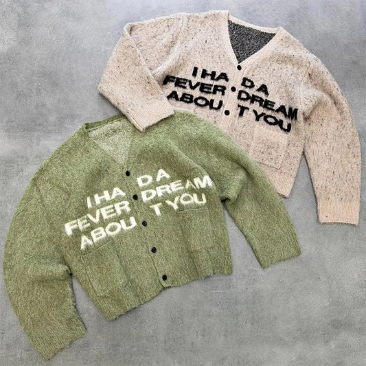 Cardigan V-neck Women's Sweater Jacquard Jacket