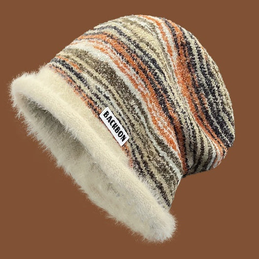 Cold-proof Warm Hipster Mixed Color All-match Bag Cap Pullover Hat Cap