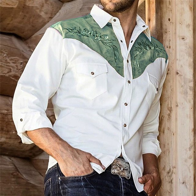 Digital Printing Men's Shirt Lapel