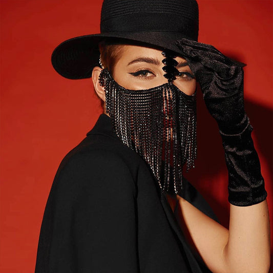 Creative Mysterious Diamond Tassel Mask