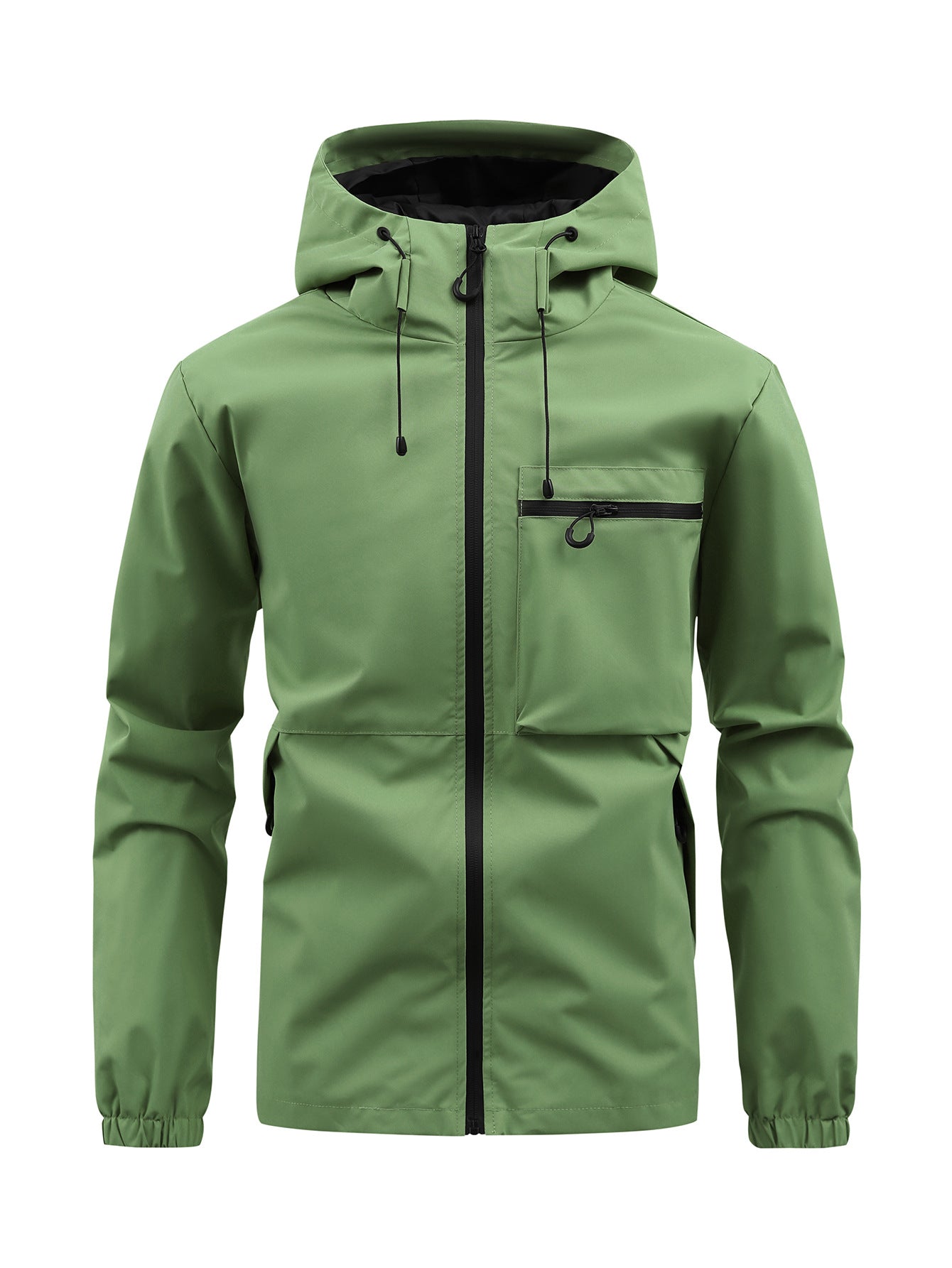 Men's Fashion Casual Hooded Solid Color Multi-pocket Work Pants Outdoor Coat