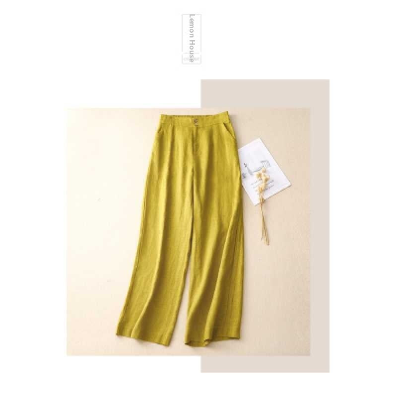 Summer Straight-leg Pants Slimming Versatile Women's Pants Linen Pants