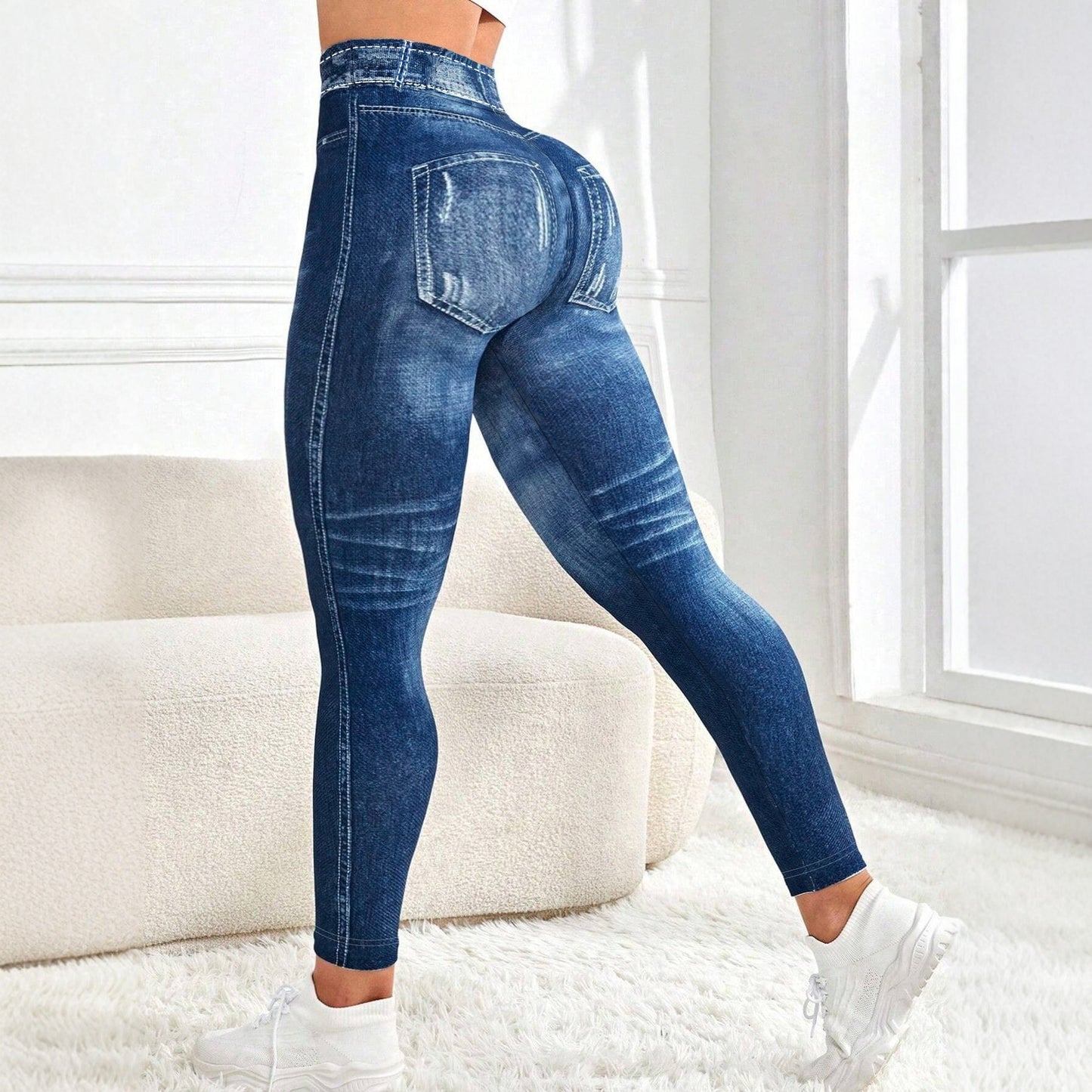 High-elasticity Fitness Jeans That Mimic A Peach-shaped Butt