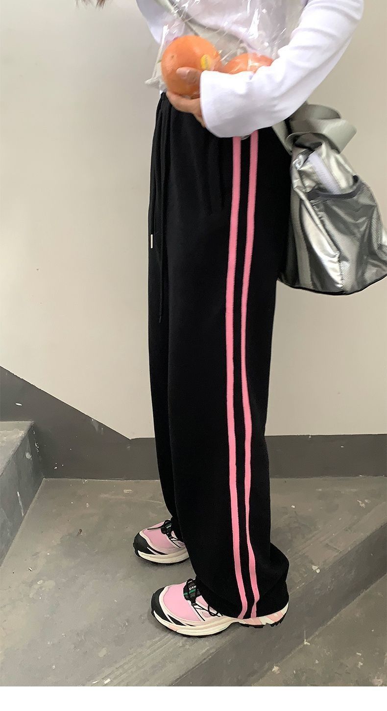 Women's Fashion Striped Casual Wide-leg Pants