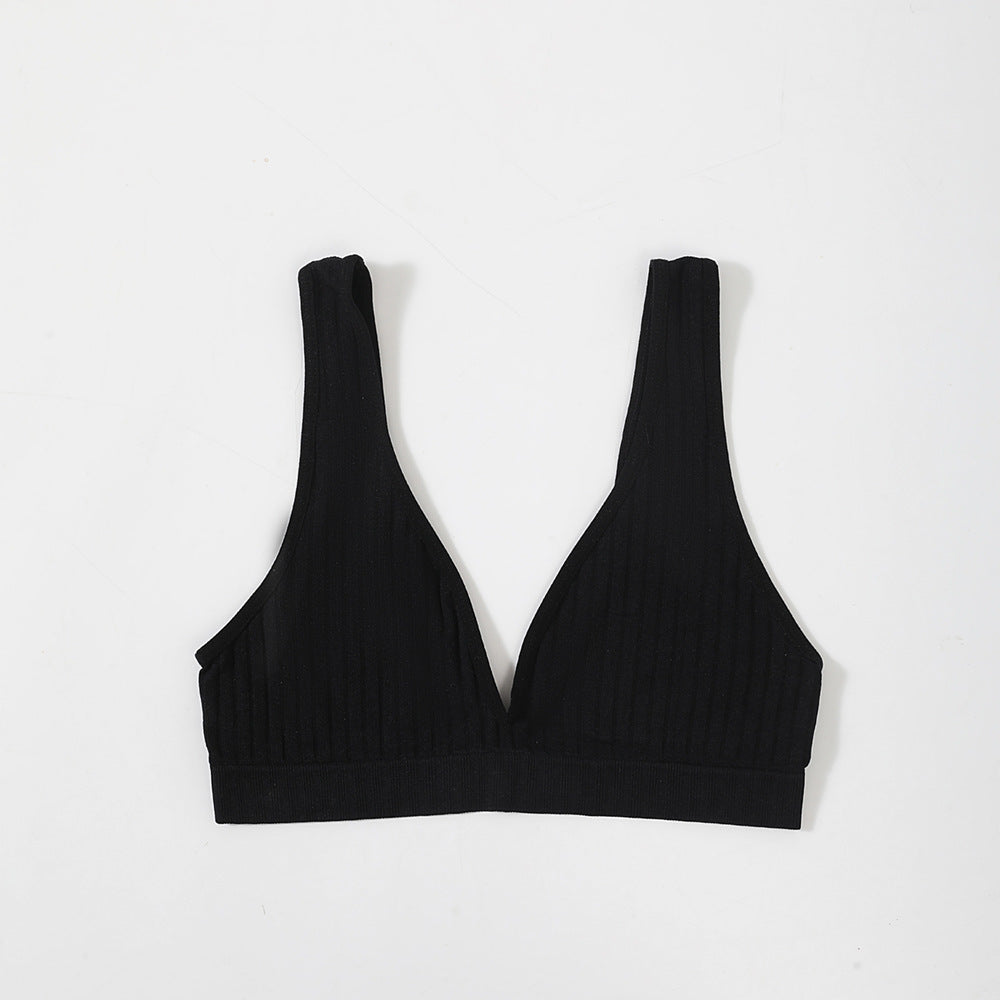French Deep V Large Size Bra Bottoming Vest