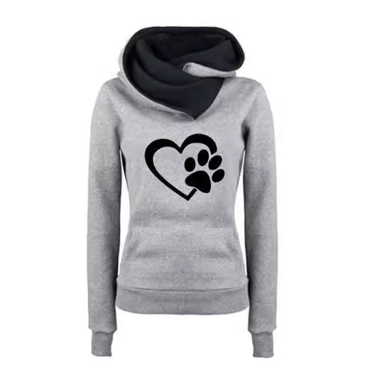 Dame Sweater Hættetrøje Pullover Kattepote Kærlighed Hjerte
