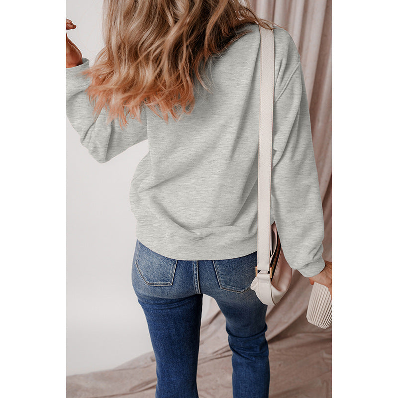 New Pure Color Minimal Versatile Pullover Sweater For Women