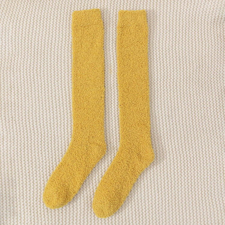 No Hair Loss Coral Velvet Knee Socks For Children To Thicken And Keep Warm