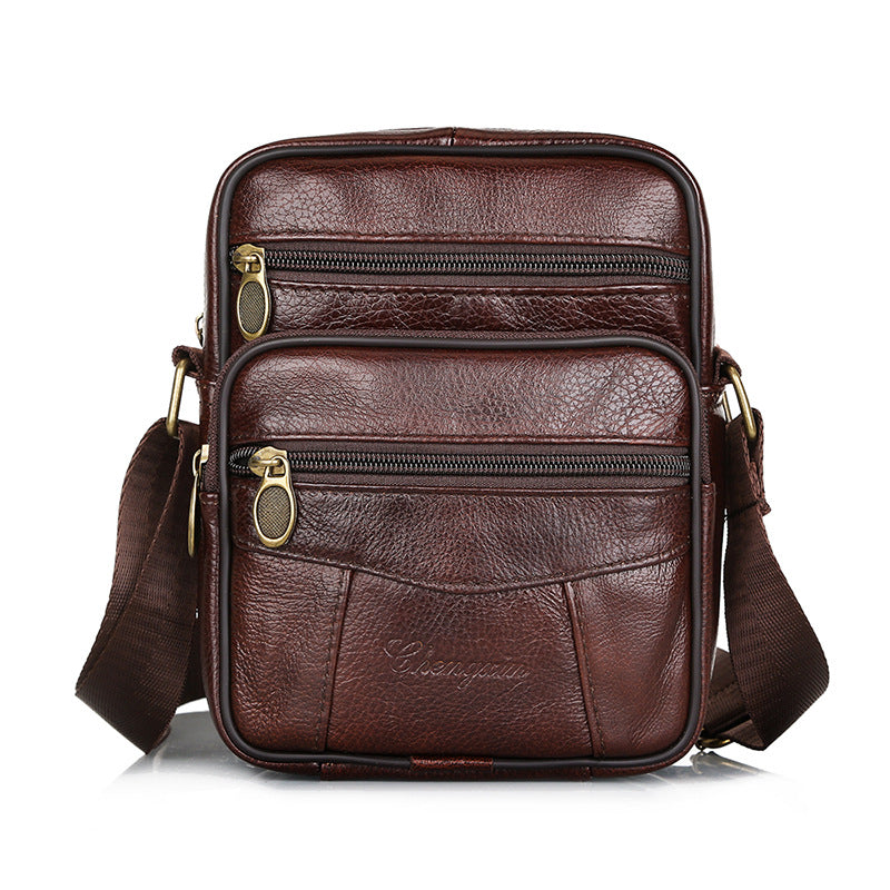 New Men's First Layer Leather Shoulder Bag