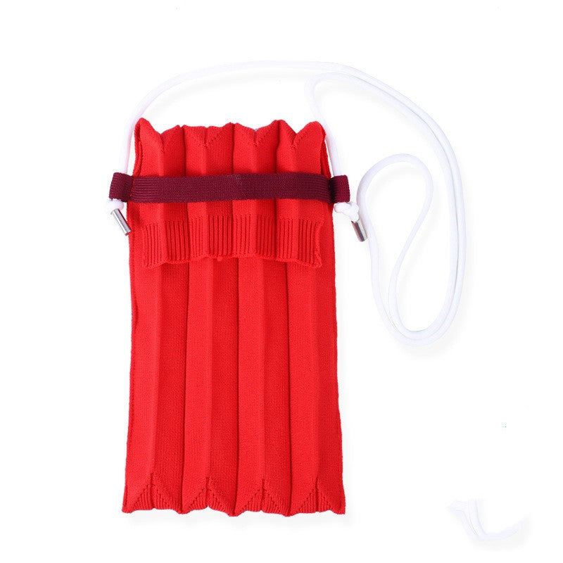 Multicolor Pleated Organ Woven Crossbody Mini Casual Shoulder Bag