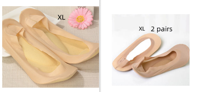 3D Arch Foot Massage Health Care Women Summer Socks Ice Silk Socks Shallow Mouth Silica Gel Invisible Slippers Feet Care