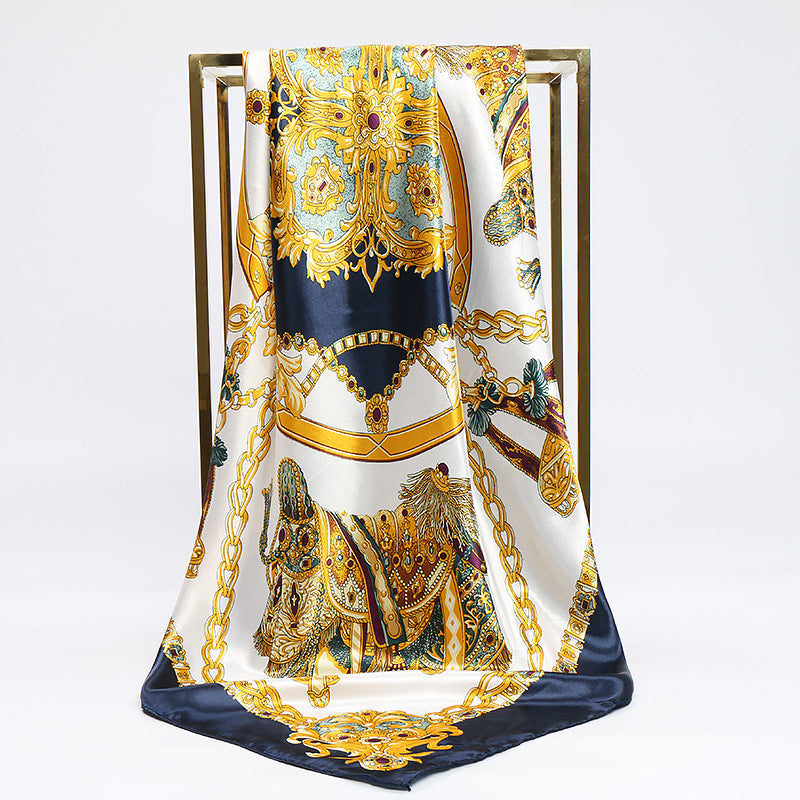 Malay Fashion Bib With Bag All-match Small Silk Scarf