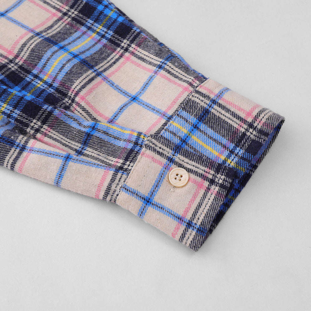 Men's Spring And Autumn Loose Shirt Letter Embroidery Casual Thin Lapels Coat