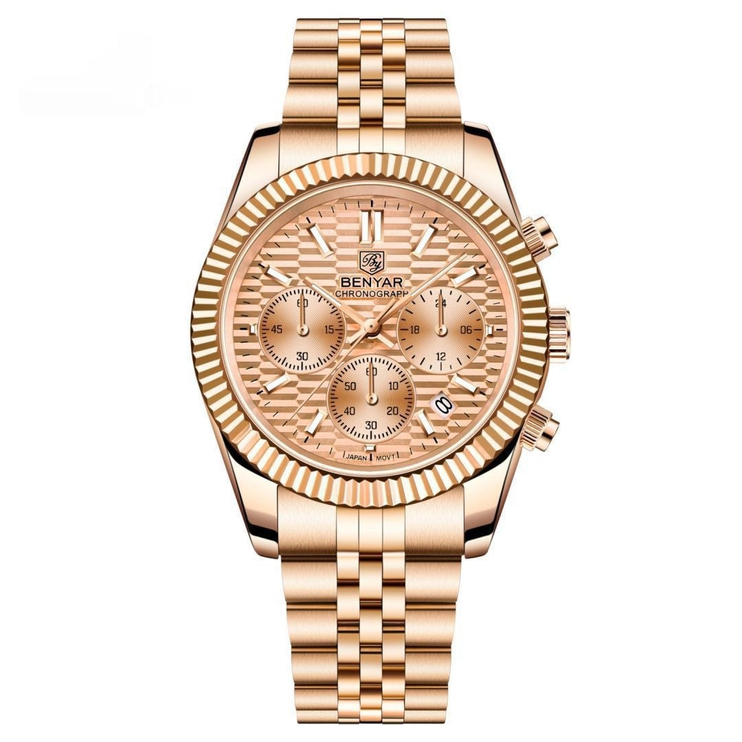 Stainless Steel Calendar Luminous Sports Fashion Men's Quartz Watch