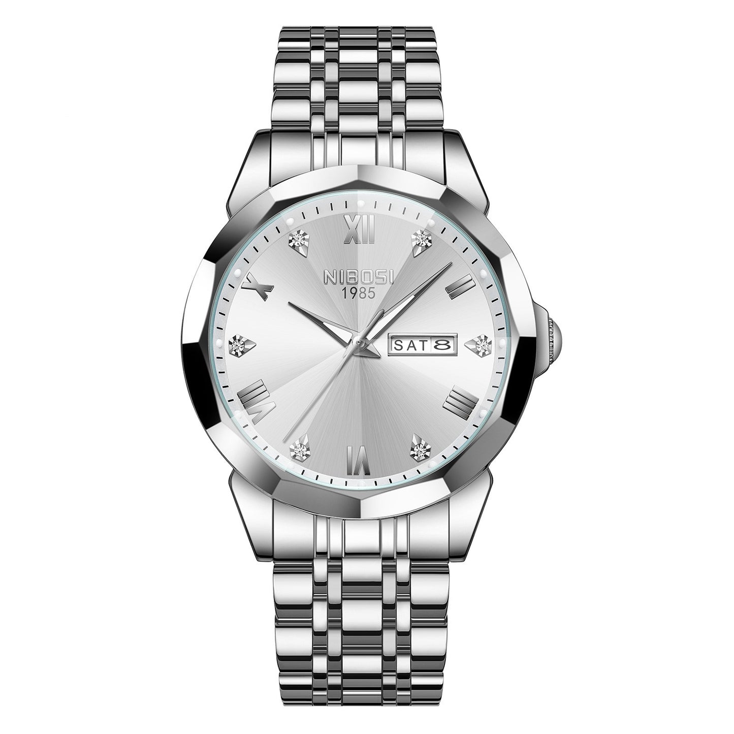 Quartz Men's Steel Strap Watch Luminous Waterproof