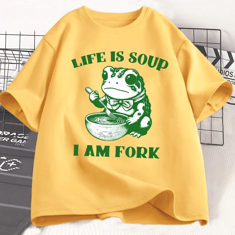 Summer Loose Short Sleeves T-shirt Men's And Women's Round Neck