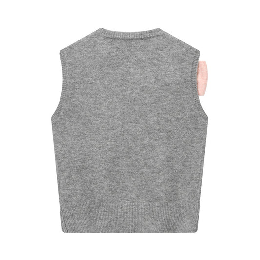 European And American Fashion Bow Back Vest-style Knitwear