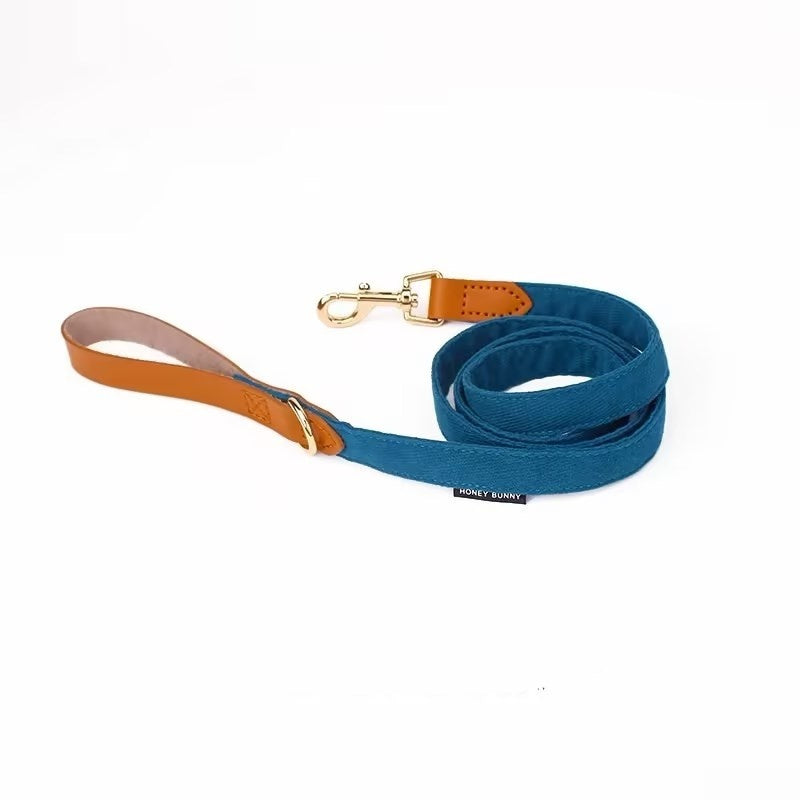 Dog Lettering Leather Bowknot Collar Hand Holding Rope