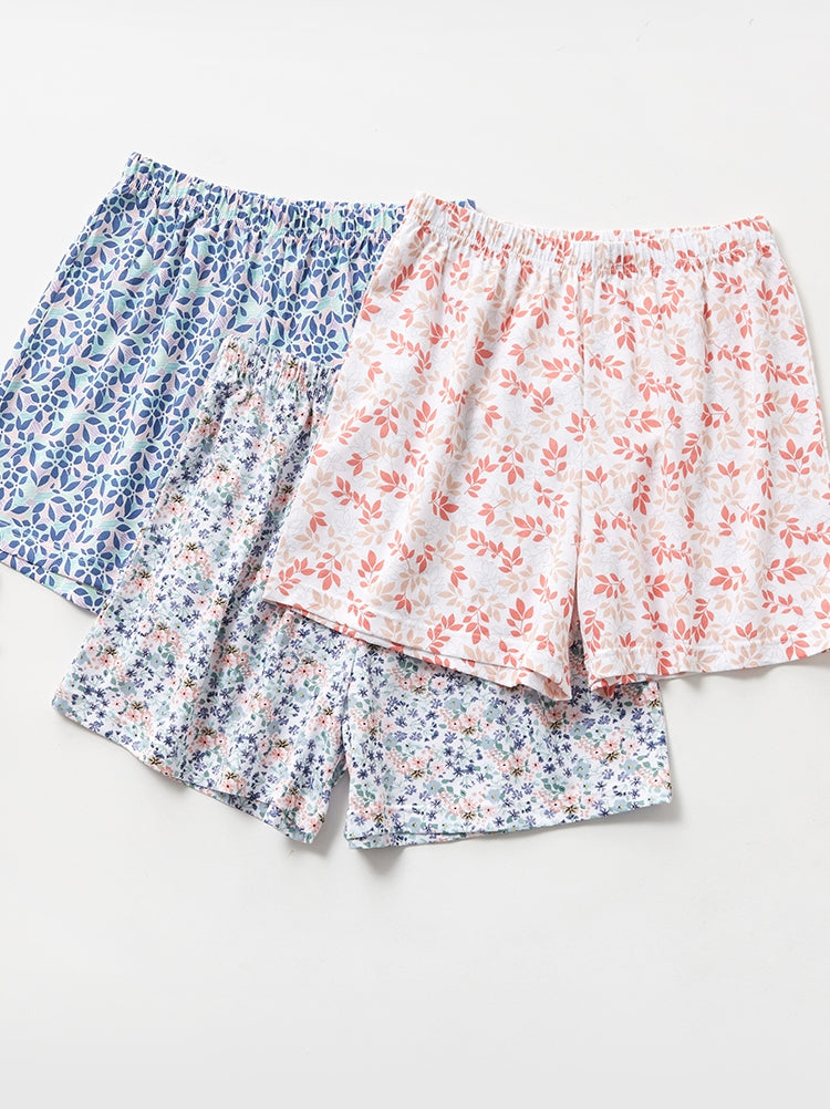 Underwear Ladies Pure Cotton Boxer Shorts Printed Shorts Middle-aged And Elderly Plus Fertilizer Plus Boxer Shorts