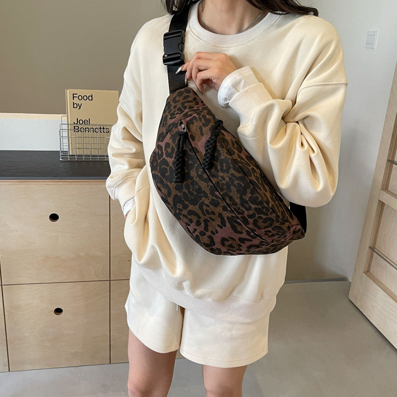 Leopard Print Shoulder Chest Bag Sports