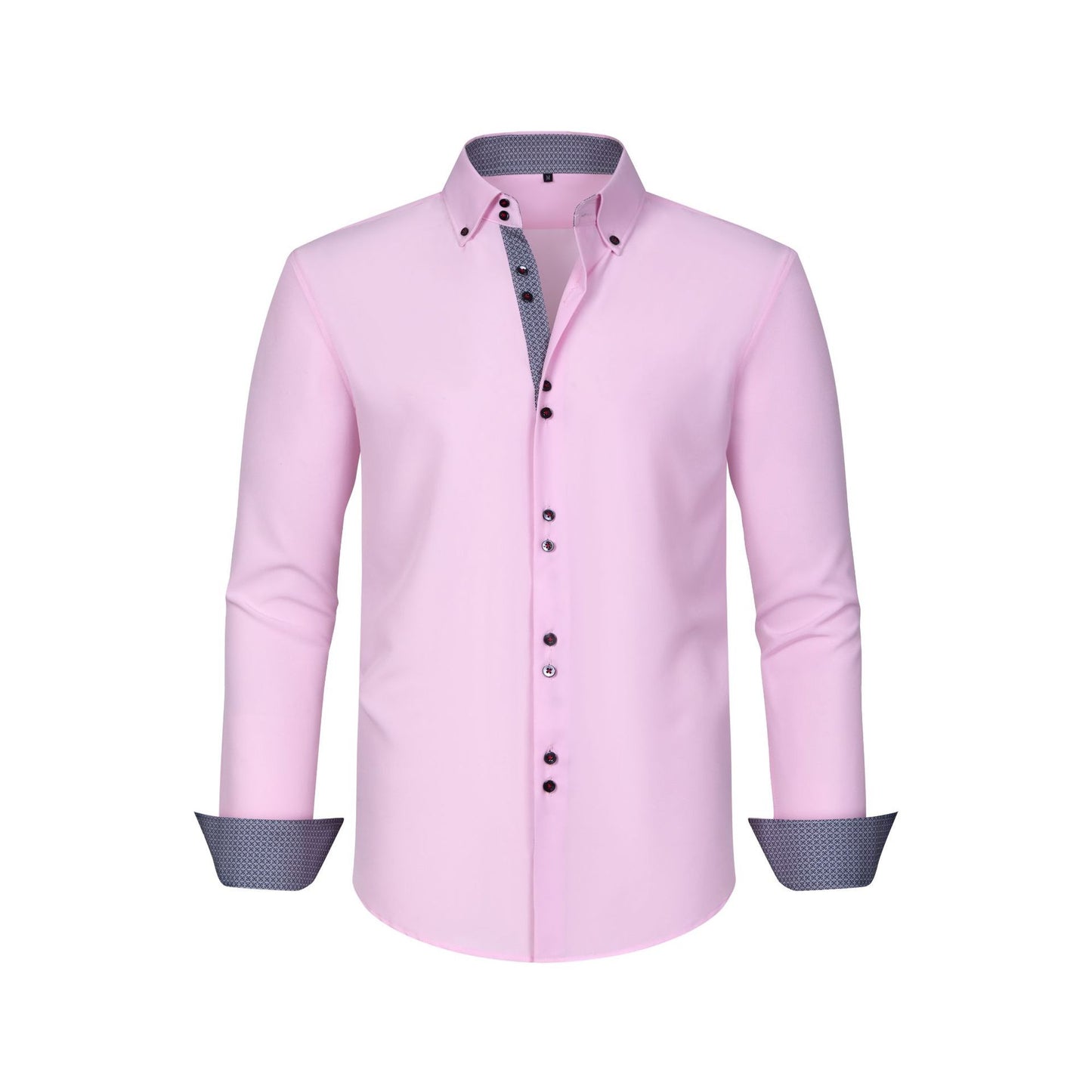 Mens Four-Way Stretch Polka-Dot Colorblock Shirt