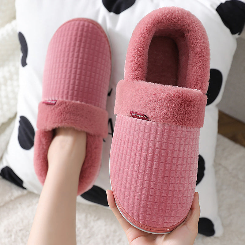 Large-size  Warm Thick-soled Flat-bottom Outer Wear Plus Fleece Cotton Shoes