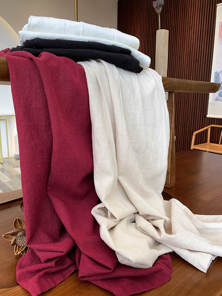 Kvinders bomuld- og hørstonewashed kunstneriske all-match wide leg bukser