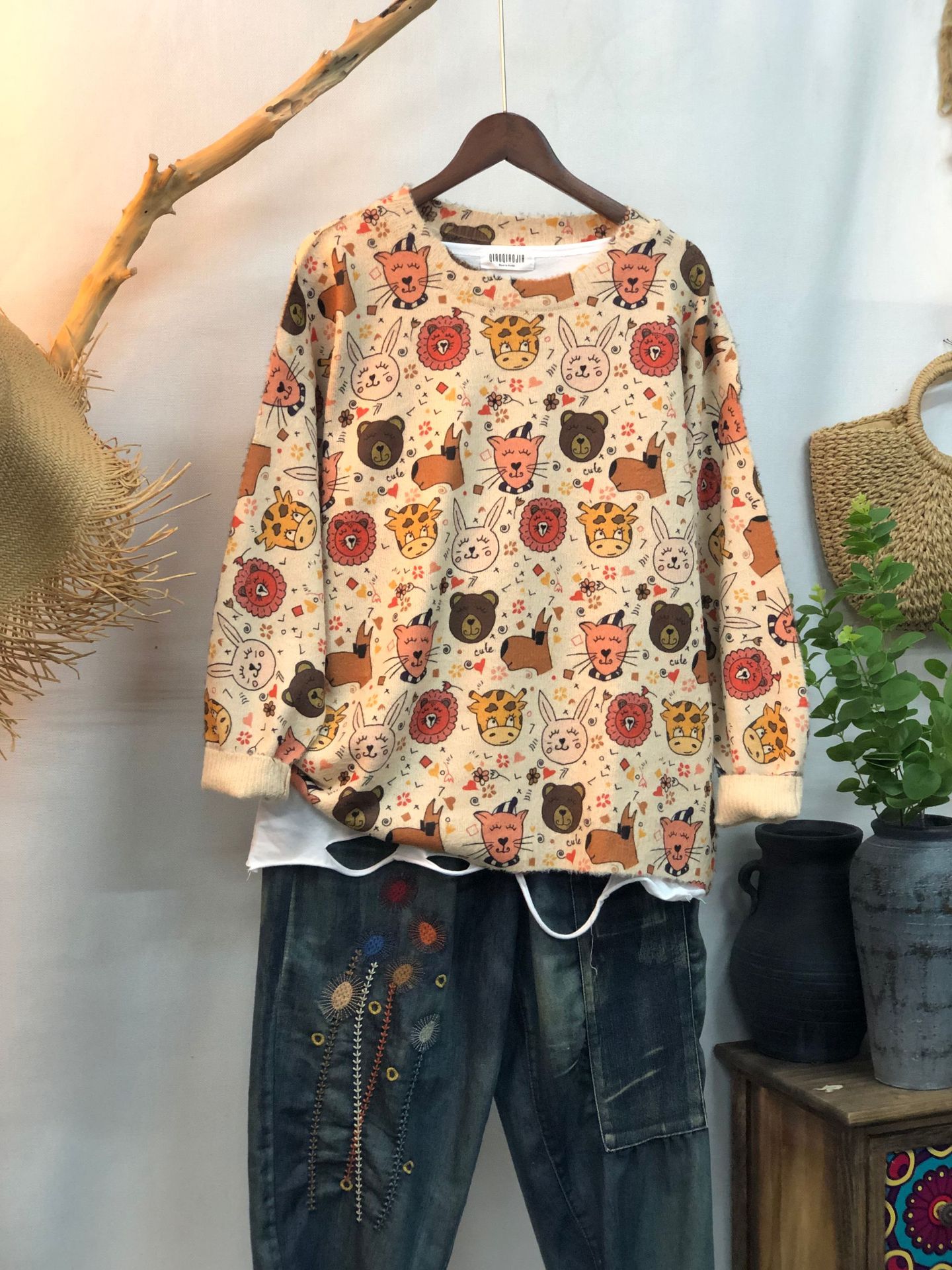 New Women's Loose-fitting Round-neck Sweater For Outerwear
