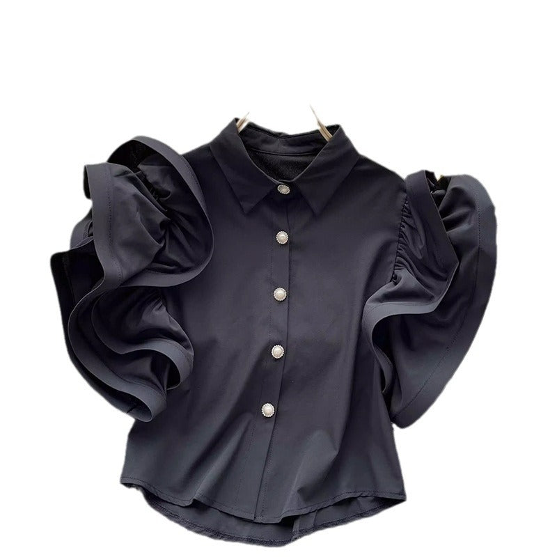 French Niche Design Ruffled Blouse For Women