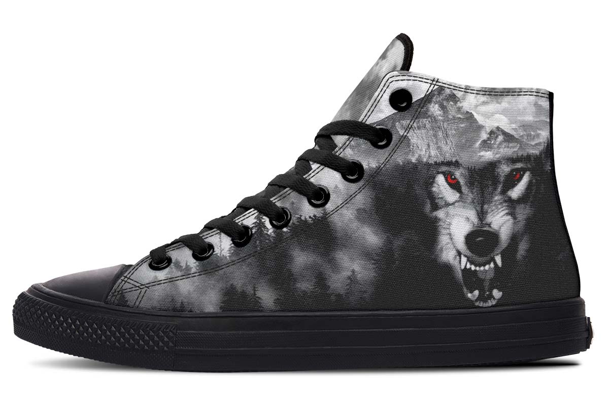 Men's And Women's Fashion Color Printing High-top Canvas Shoes