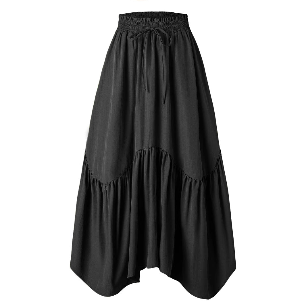 High-waisted Elasticated Maxi Skirt Retro Long Dress