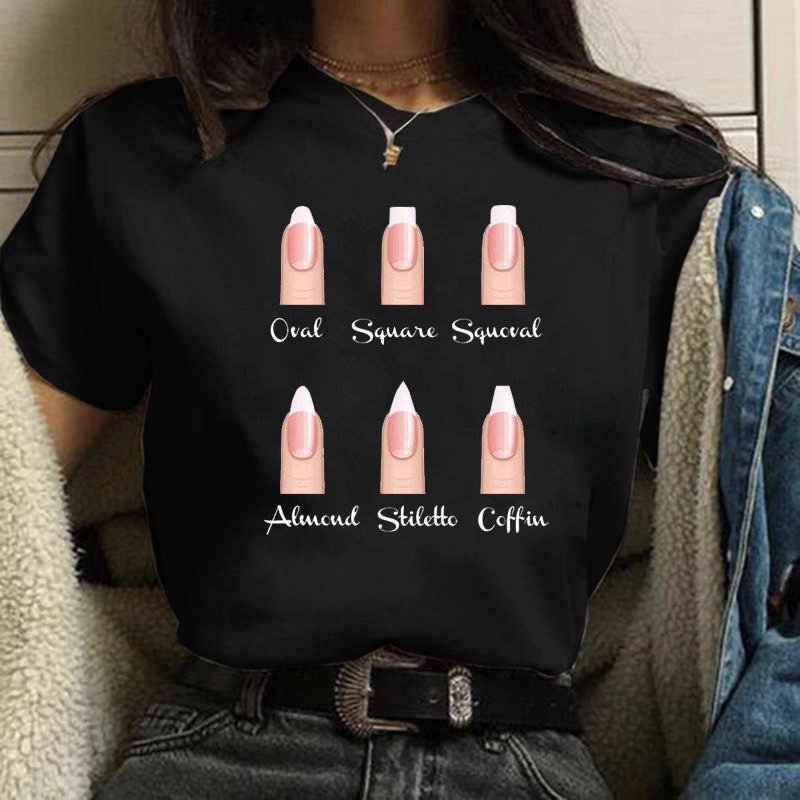 Halværmet Trendy Vintage Print Kortærmet Dame